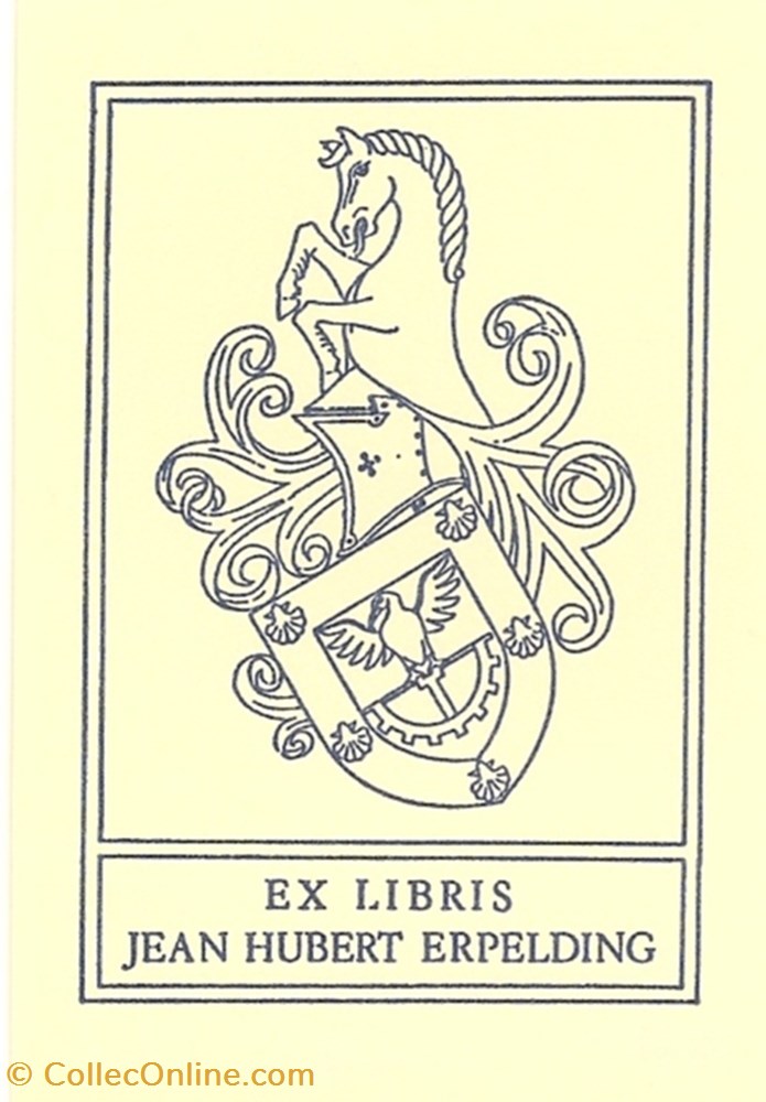 ERPELDING vieux papier ex libri erpelding