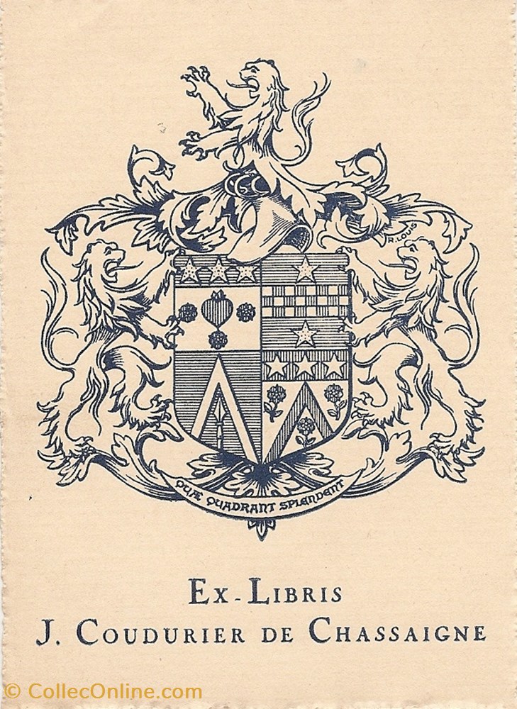 vieux papier ex libri coudurier de chassaigne