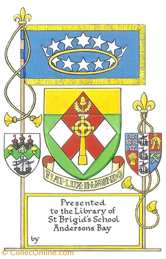 ST BRIGID'S SCHOOL vieux papier ex libri st brigis school