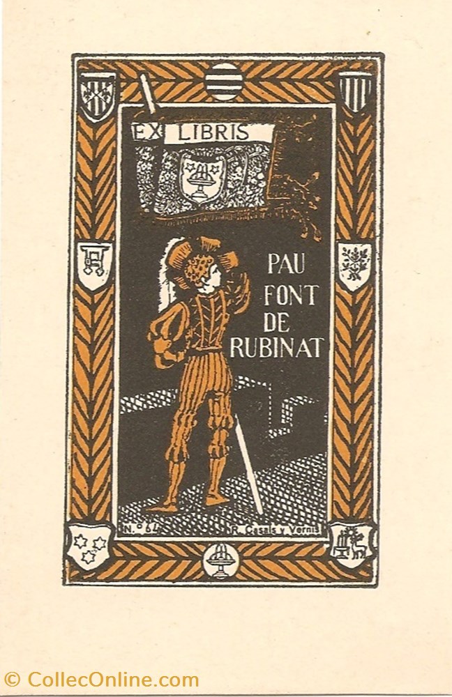 FONT de RUBINAT vieux papiers ex libris font de rubinat
