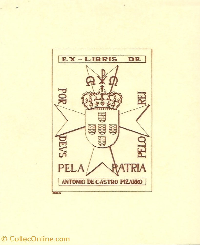 CASTRO PIZARRO vieux papiers ex libris castro pizarro