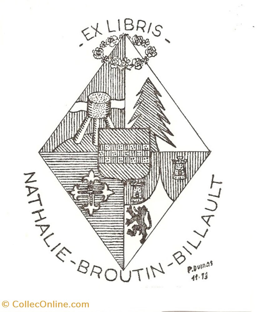 BROUTIN-BILLAULT vieux papiers ex libris broutin billault