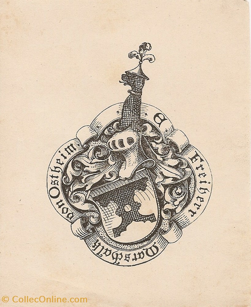 MARSCHALK von OSTHEIM vieux papier ex libri marschalk von ostheim