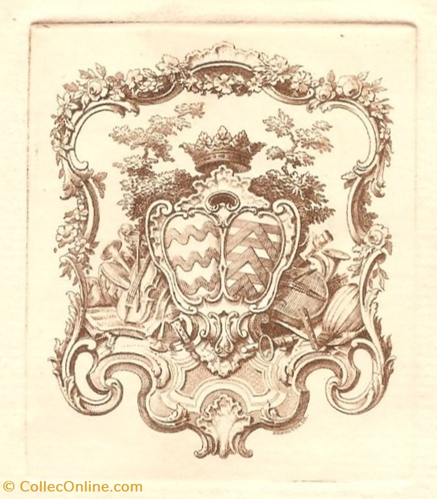 Sans légende (ROCHECHOUART- ROCHEFOUCAULD) vieux papiers ex libris sans legende rochechouart rochefoucauld