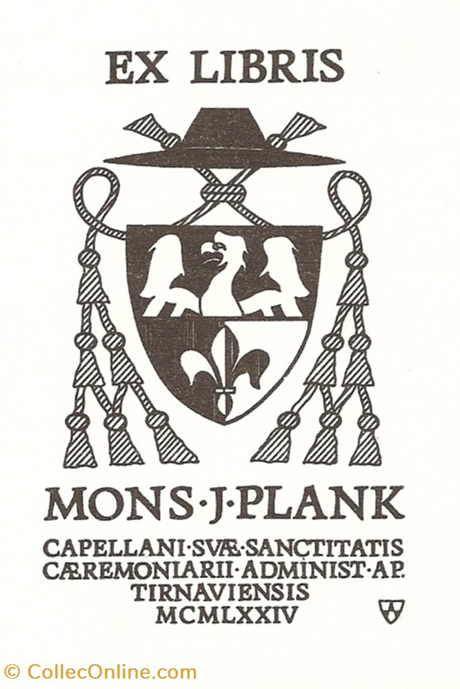 PLANK vieux papier ex libri plank