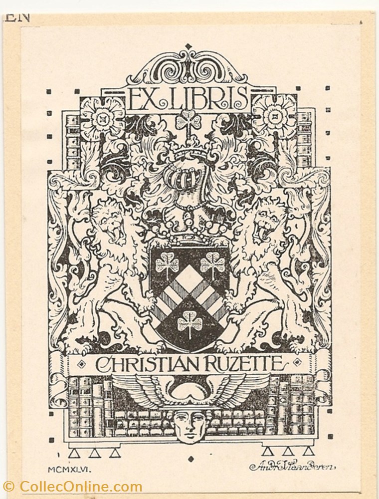 RUZETTE vieux papier ex libri ruzette
