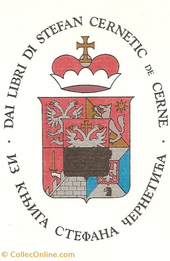 CERNETIC DE CERNE vieux papier ex libri cernetic de cerne