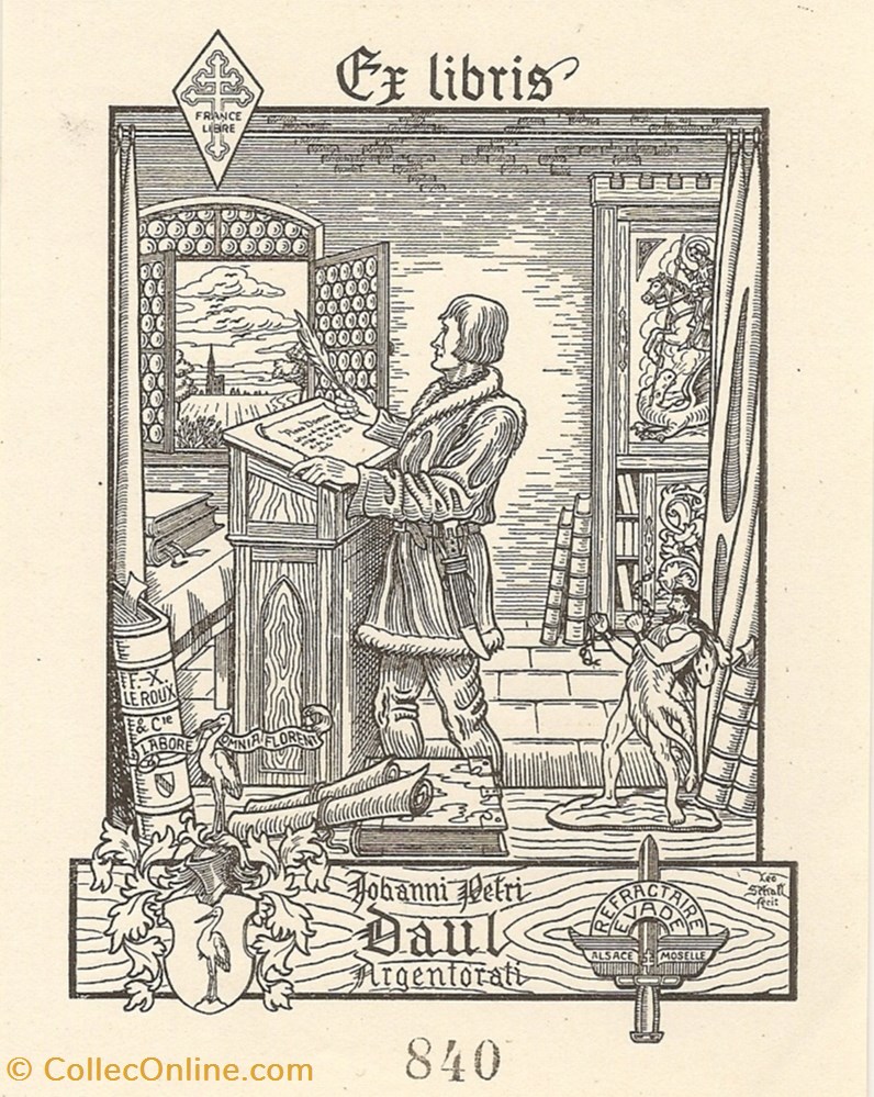 vieux papier ex libri daul