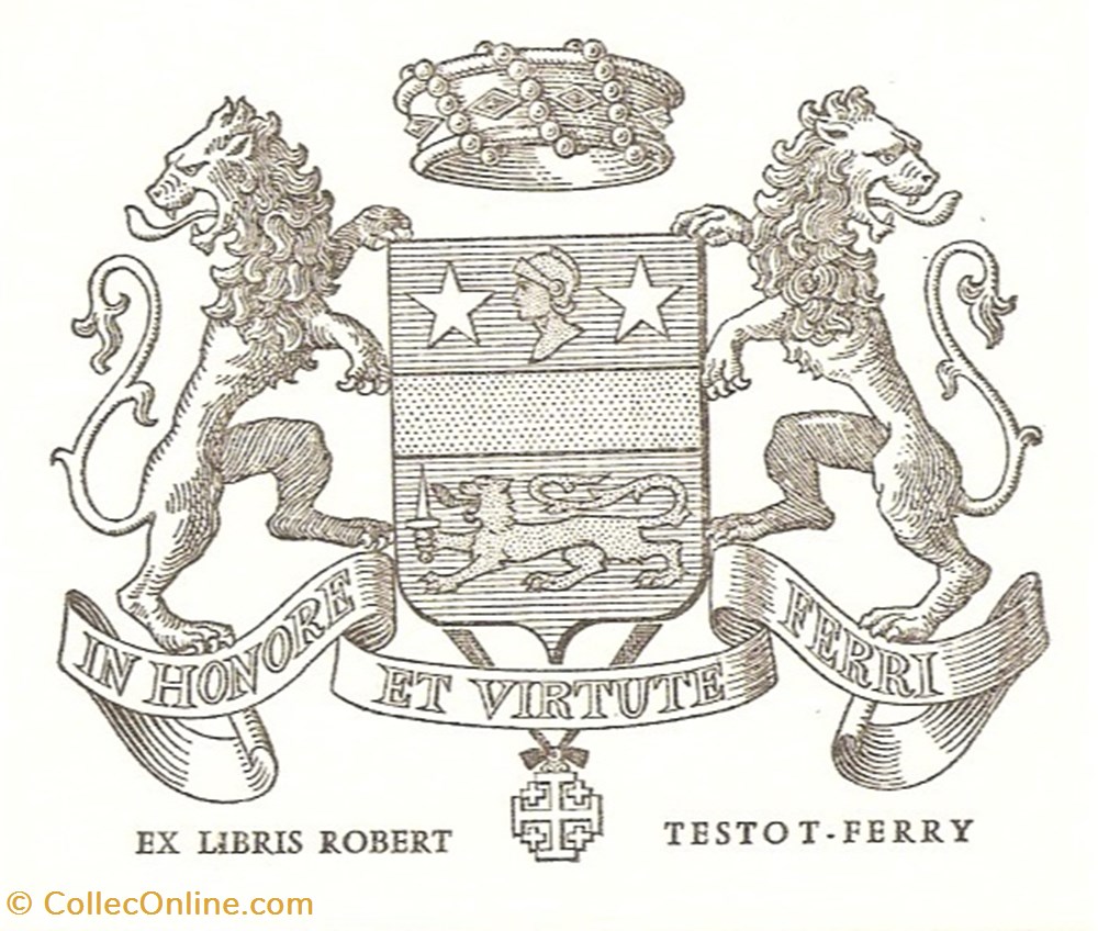 TESTOT-FERRY vieux papiers ex libris testot ferry