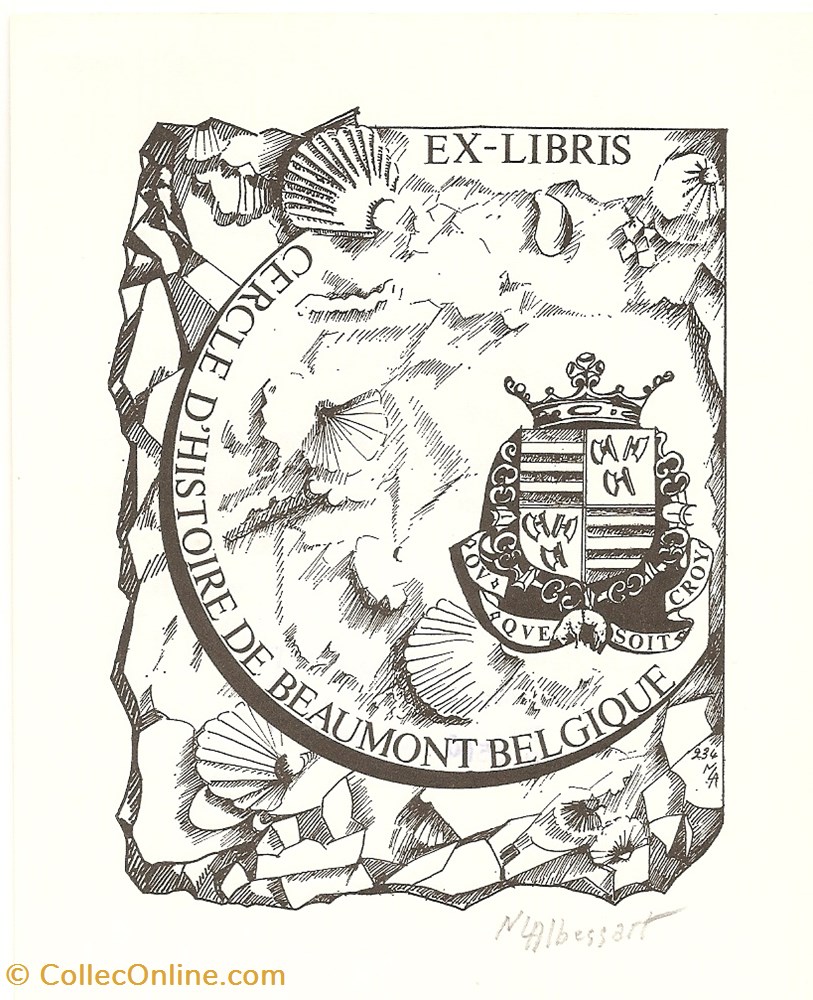 CERCLE d'HISTOIRE DE BEAUMONT vieux papier ex libri cercle histoire de beaumont