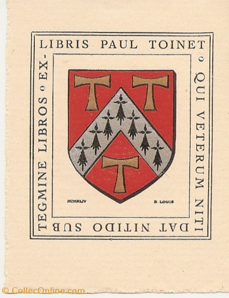 TOINET vieux papier ex libri toinet