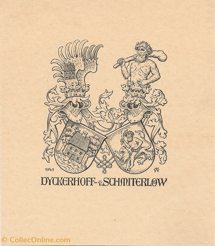 DYCKERHOFF / SCHMITERLÖW vieux papier ex libri dyckerhoff schmiterlow