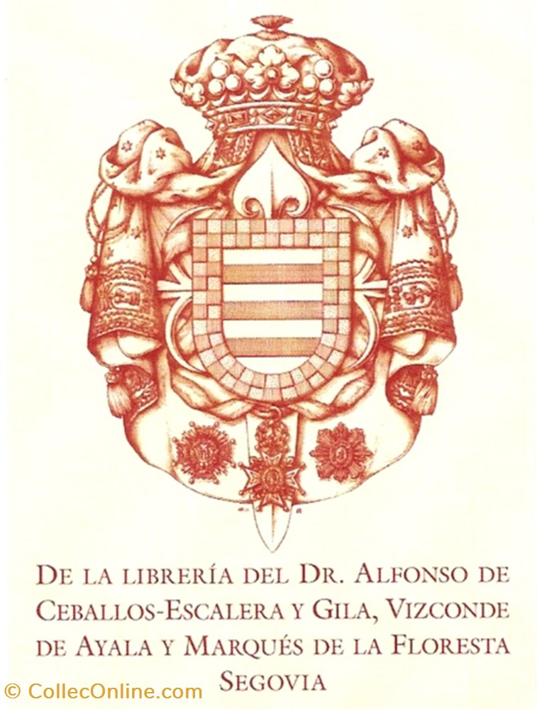 vieux papier ex libri ceballos escalera