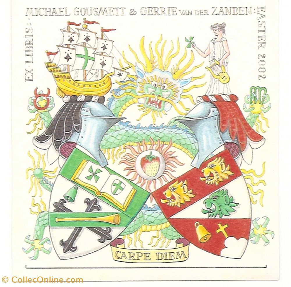 GOUSMETT & van der ZANDEN vieux papier ex libri gousmett van der zanden