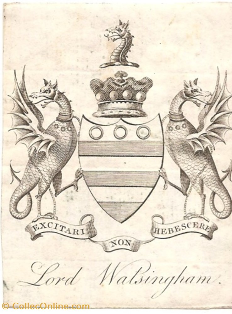 WALSINGHAM vieux papiers ex libris walsingham