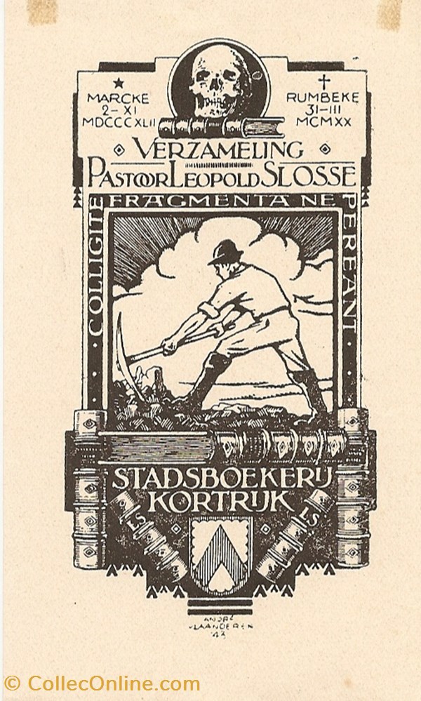 SLOSSE vieux papier ex libri slosse