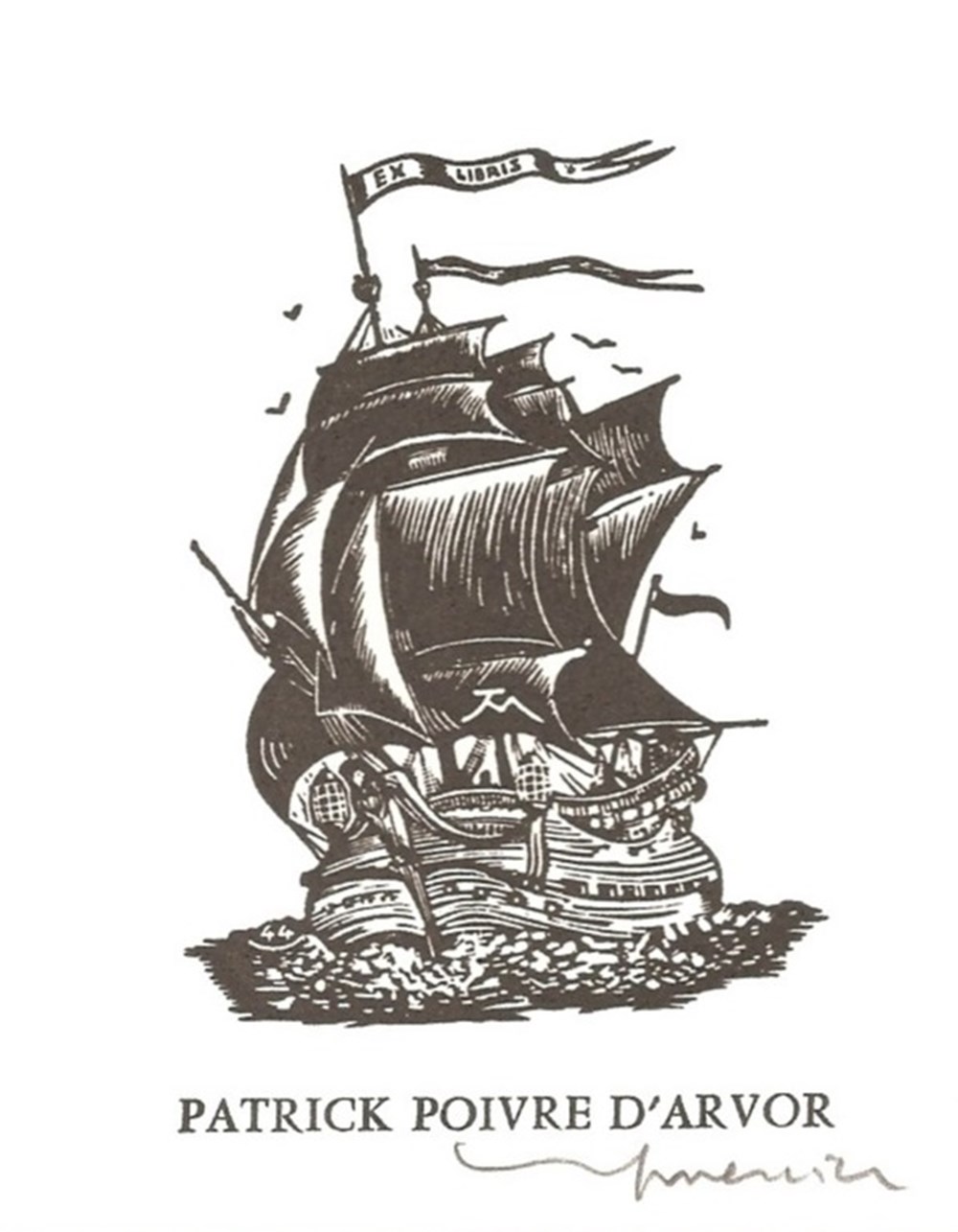 POIVRE d'ARVOR documents anciens ex libris poivre arvor