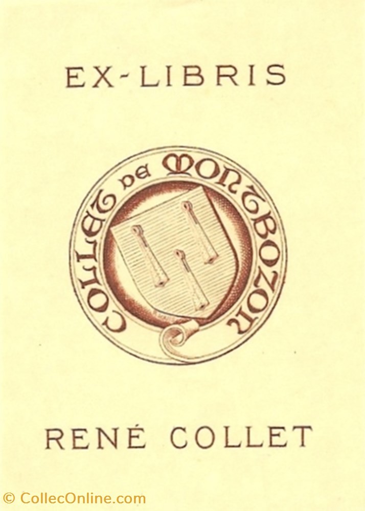 COLLET vieux papier ex libri collet