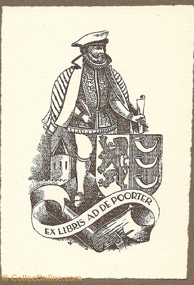 POORTER vieux papier ex libri poorter