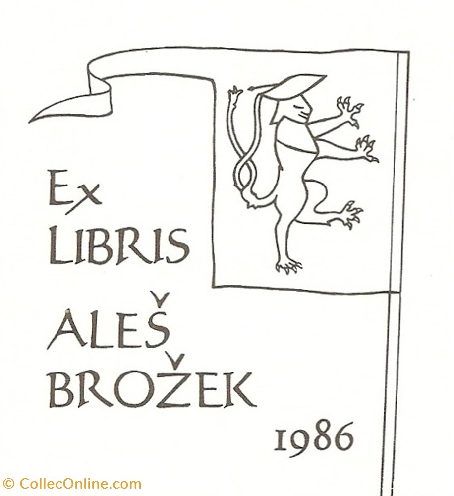 BROZEK vieux papier ex libri brozek