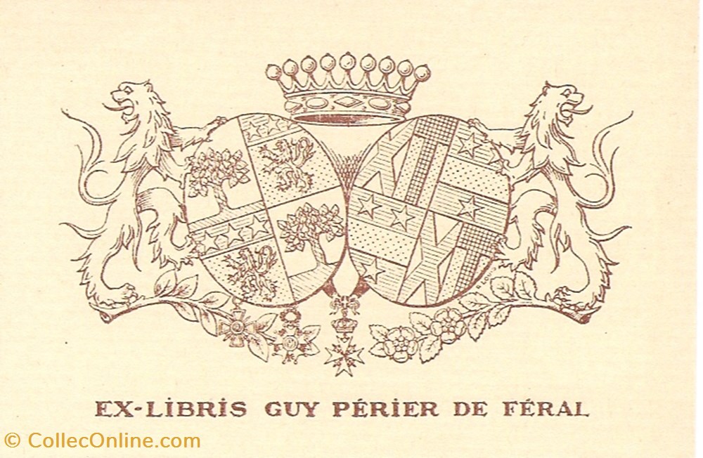 PÉRIER de FÉRAL vieux papier ex libri perier de feral