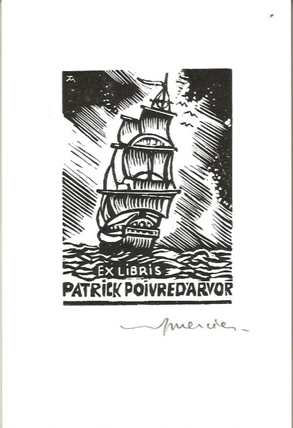 POIVRE d'ARVOR documents anciens ex libris poivre arvor