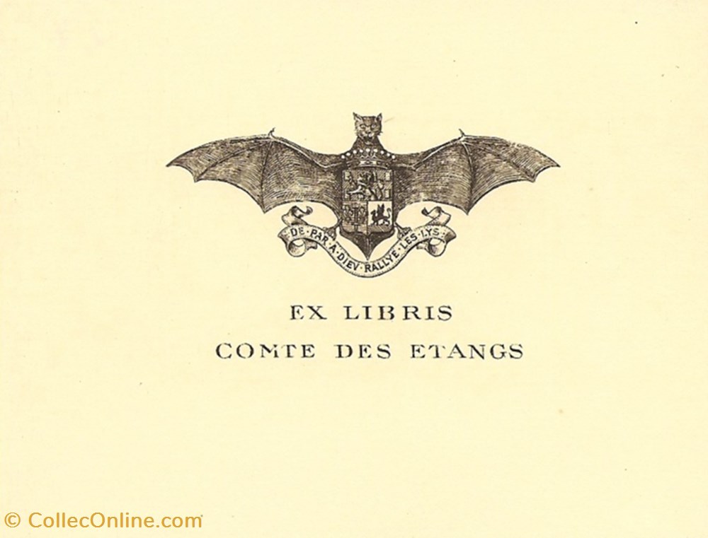 vieux papier ex libri comte des etangs
