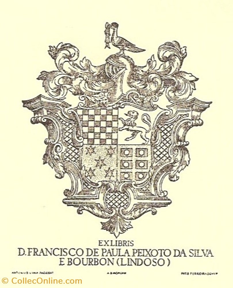 PEIXOTO da SILVA e BOURBON vieux papiers ex libris peixoto da silva e bourbon