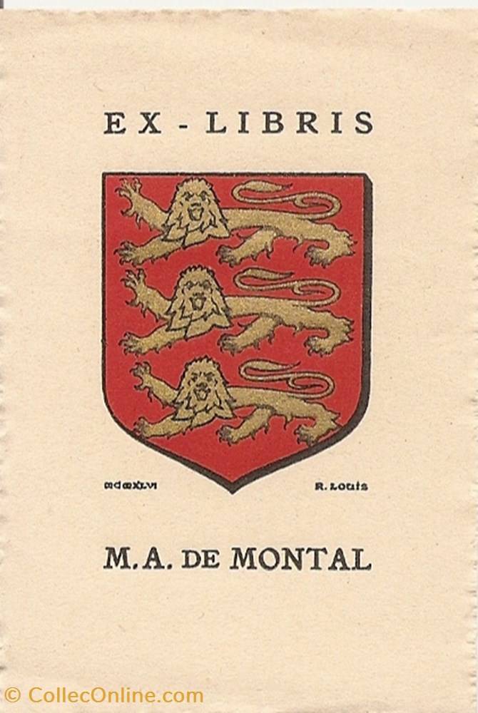 MONTAL vieux papier ex libri montal