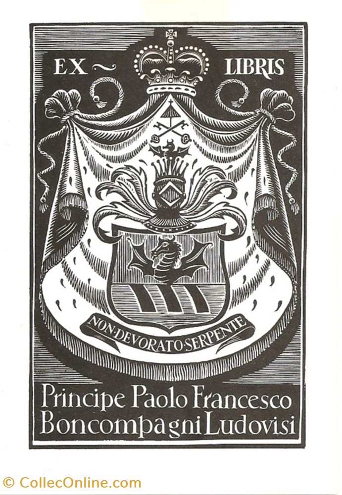 BONCOMPAGNI-LUDOVISI vieux papiers ex libris boncompagni ludovisi