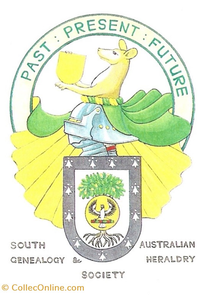 South Australian Genealogie & Heraldry Society vieux papier ex libri south australian genealogie heraldry society