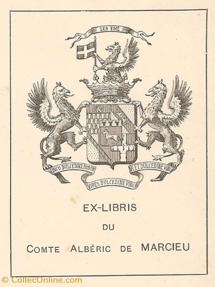 MARCIEU vieux papier ex libri marcieu