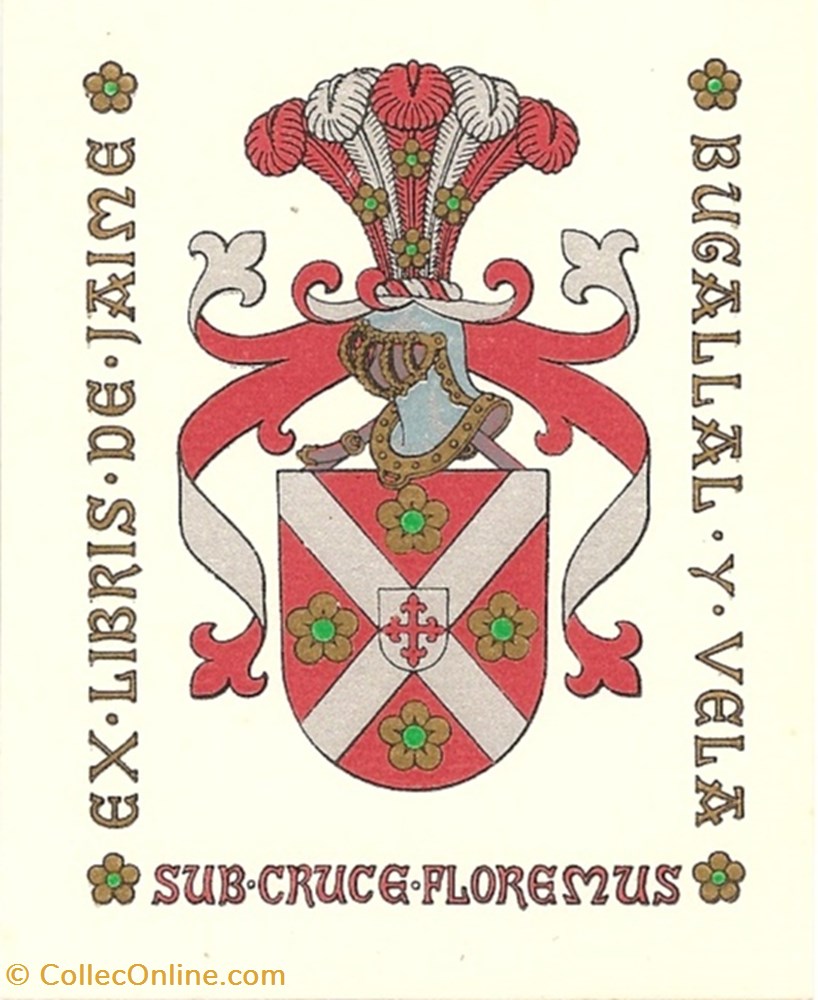 BUGALLAL y VELA vieux papier ex libri bugallal y vela