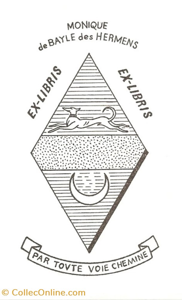 BAYLE des HERMENS vieux papiers ex libris bayle des hermens