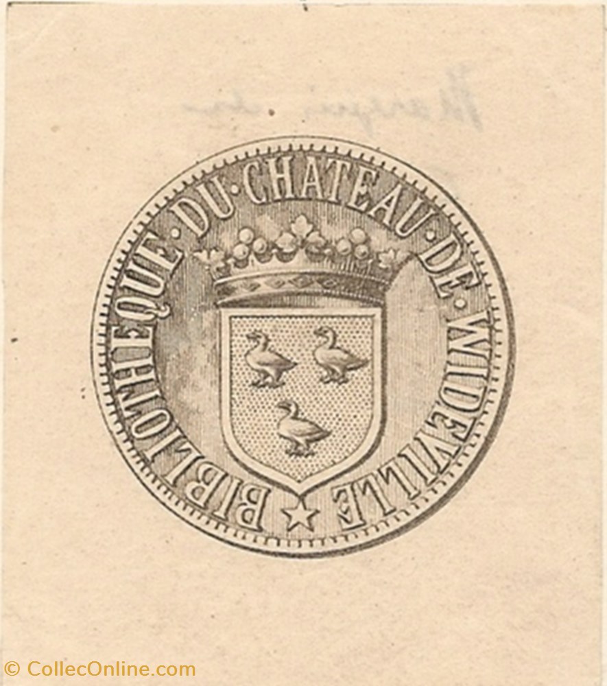 GALARD de WIDEVILLE vieux papier ex libri galard de wideville