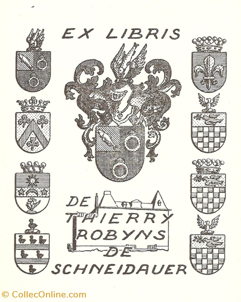 vieux papier ex libri robyns de schneidauer