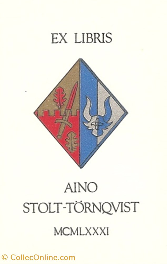 STOLT-TÖRNQUIST vieux papier ex libri stolt tornquist
