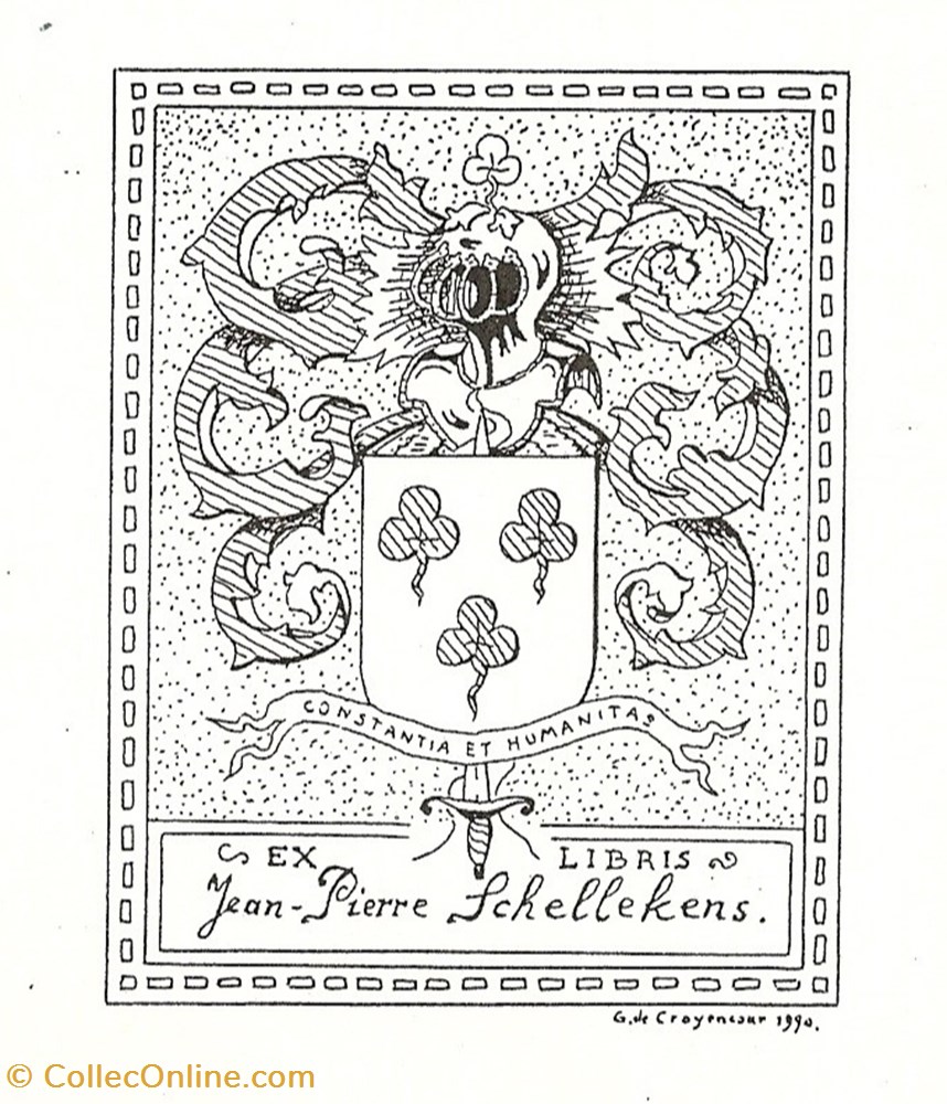SCHELLEKENS vieux papier ex libri schellekens