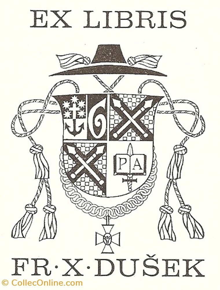 DUSEK vieux papier ex libri dusek