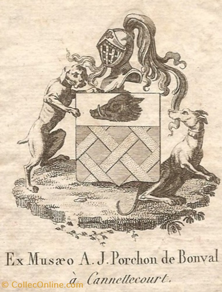 PORCHON de BONVAL vieux papiers ex libris porchon de bonval