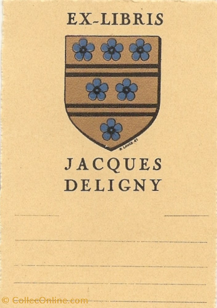 DELIGNY vieux papier ex libri deligny