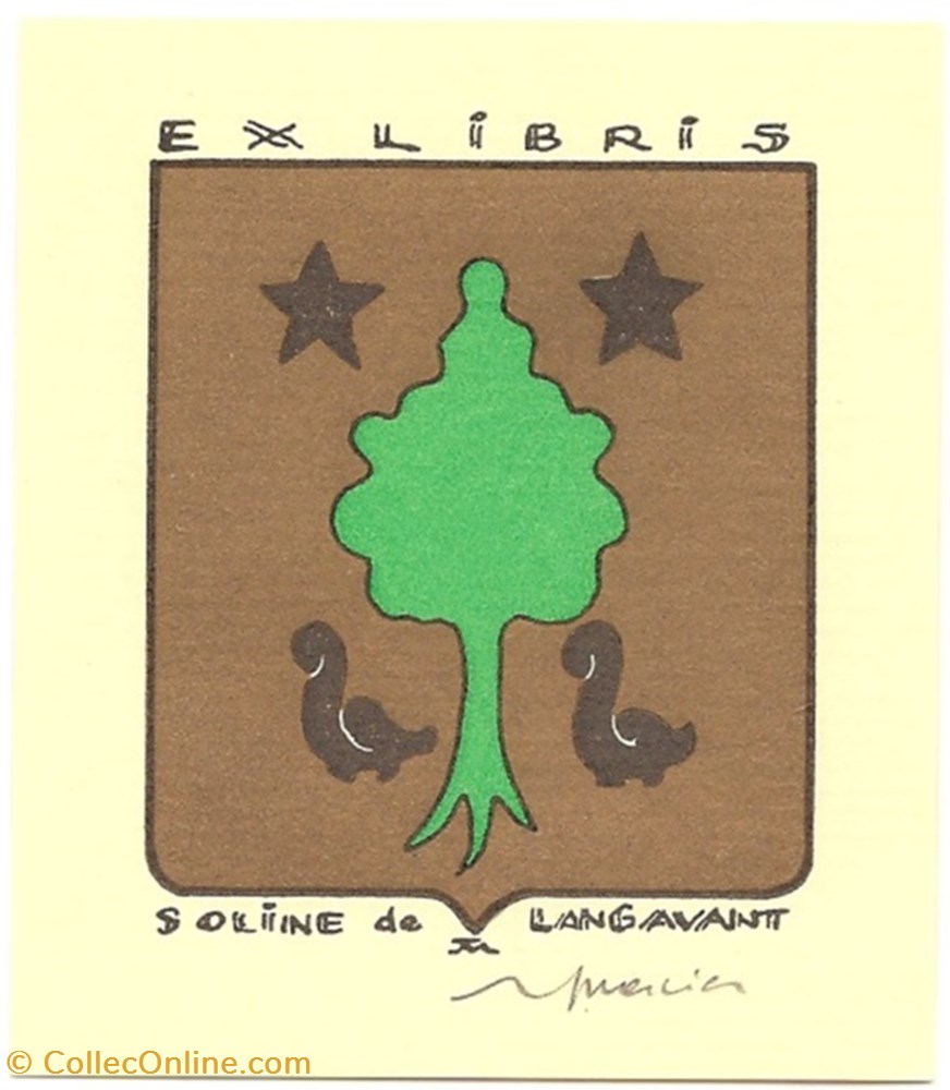 LANGAVANT vieux papiers ex libris langavant