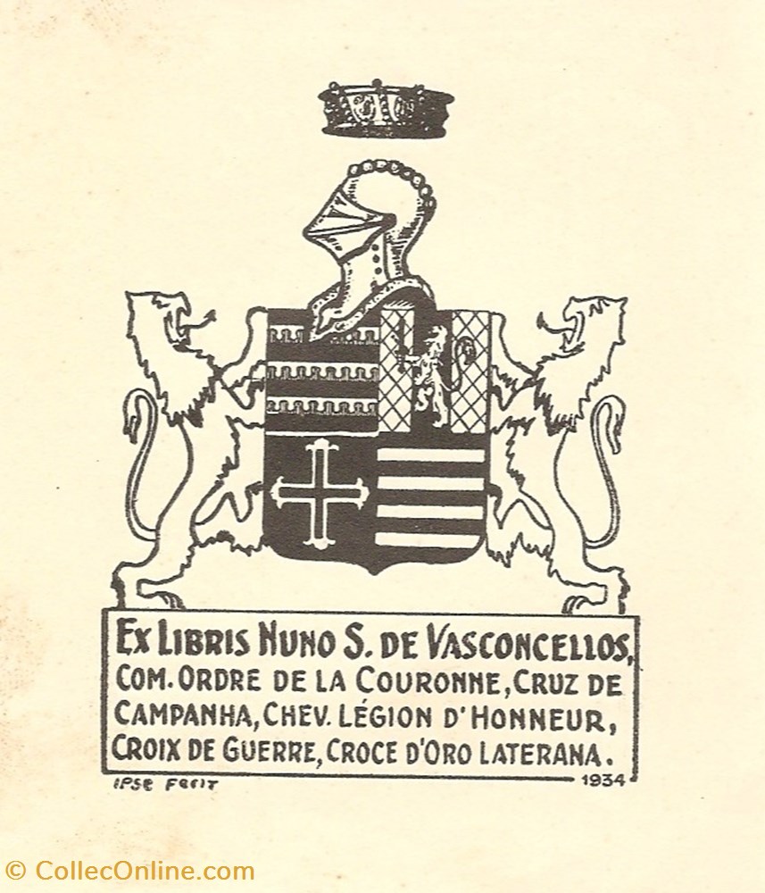 SMITH de VASCONCELLOS vieux papiers ex libris smith de vasconcellos