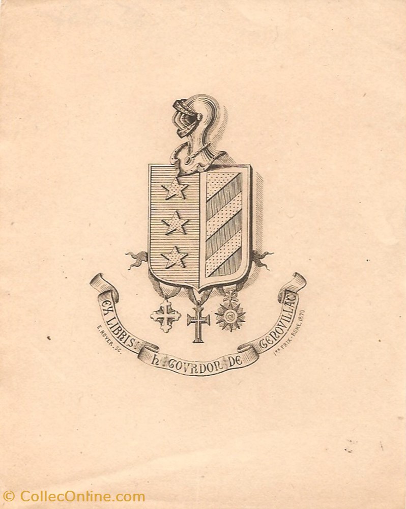 GOURDON de GENOUILLAC vieux papiers ex libris gourdon de genouillac