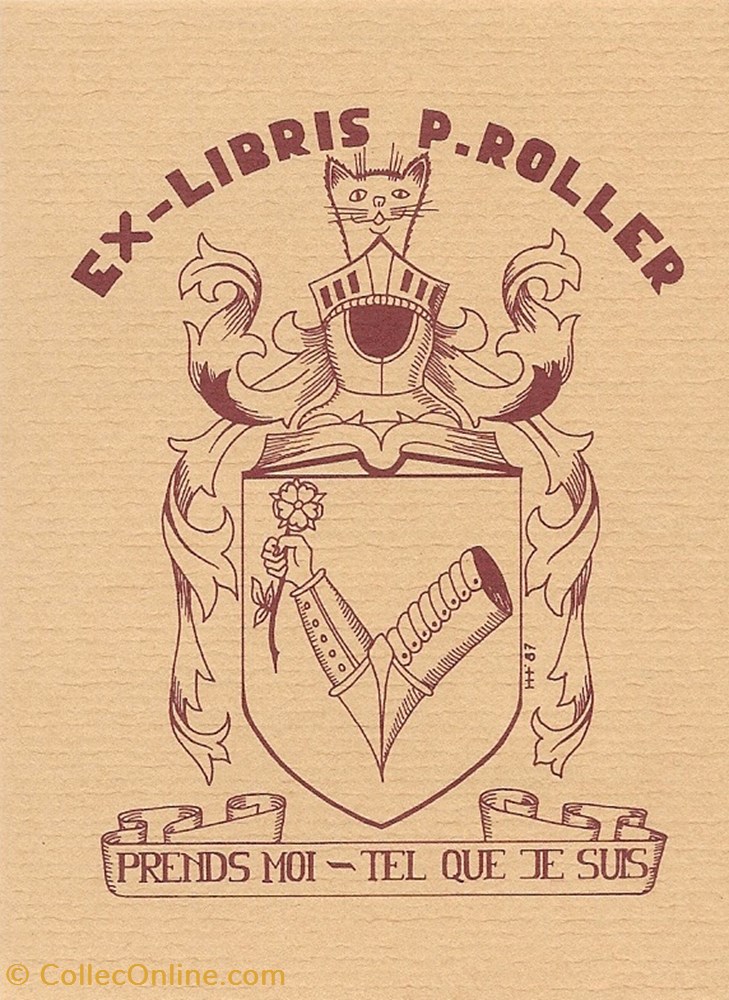 ROLLER vieux papier ex libri roller