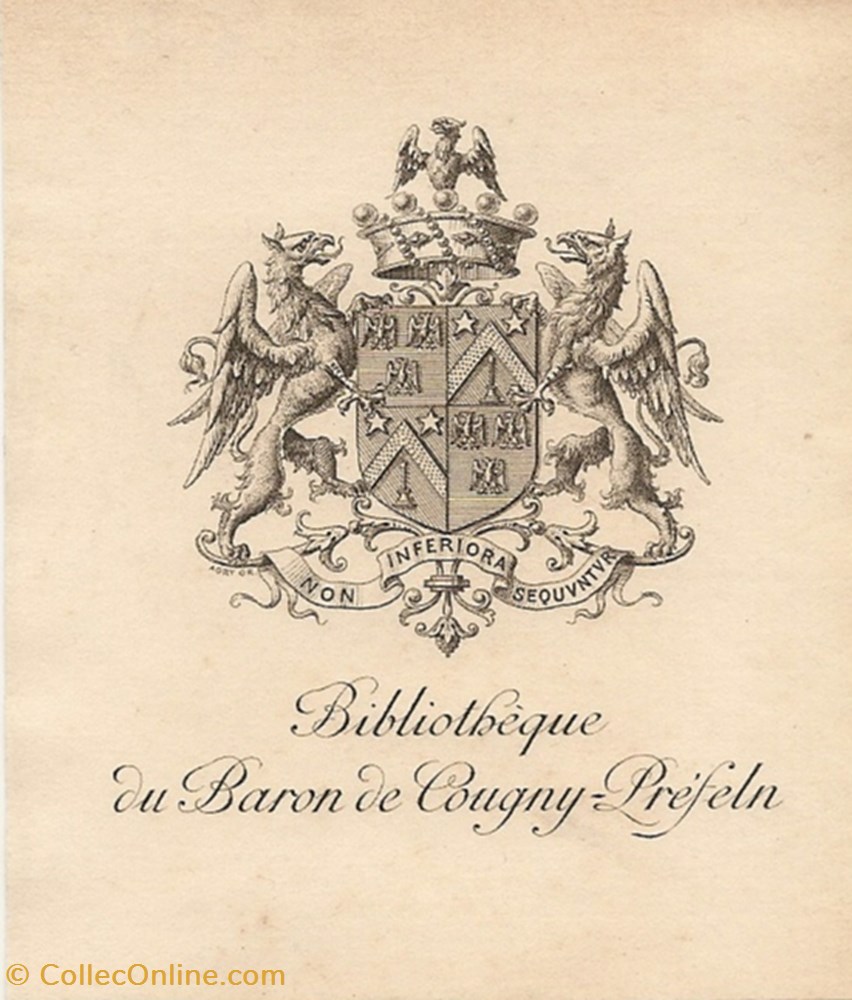 COUGNY-PRÉFELN vieux papier ex libri cougny prefeln