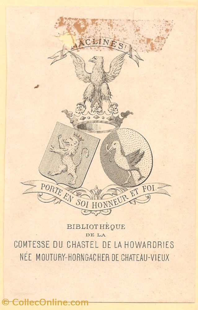 CHASTEL de la HOWARDRIES vieux papiers ex libris chastel de la howardries