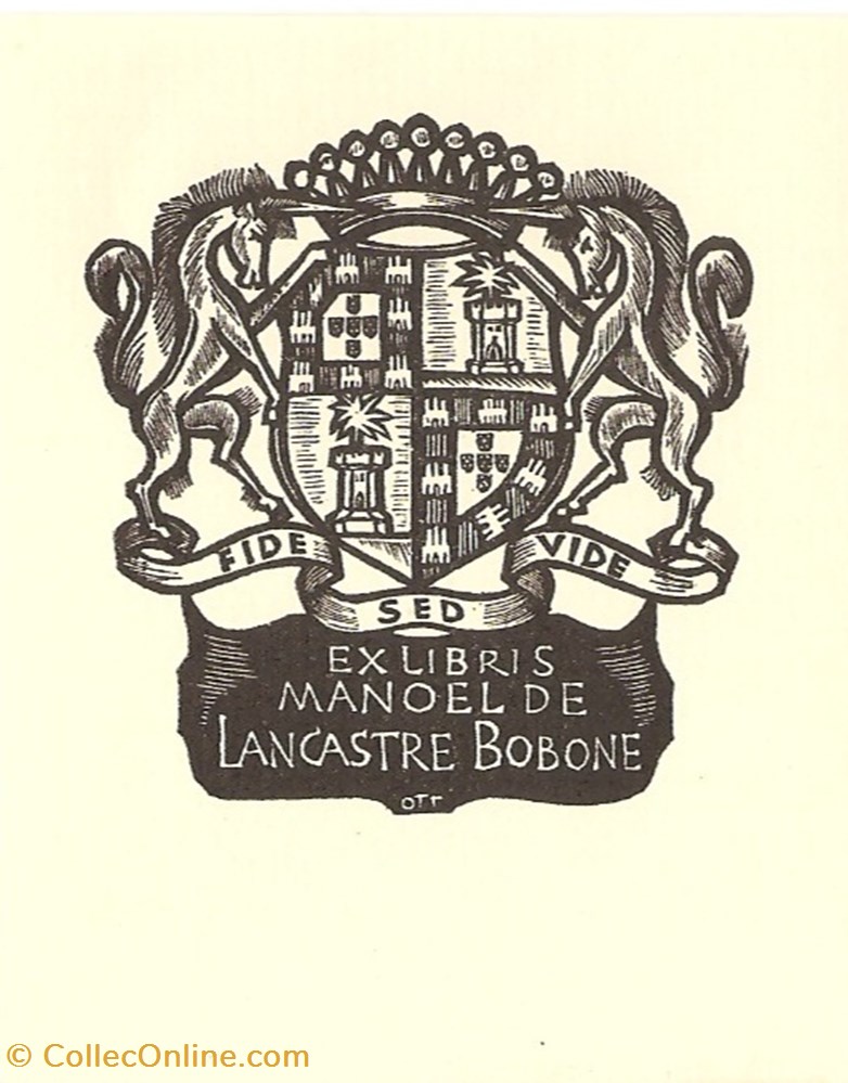 LANCASTRE BOBONE vieux papiers ex libris lancastre bobone
