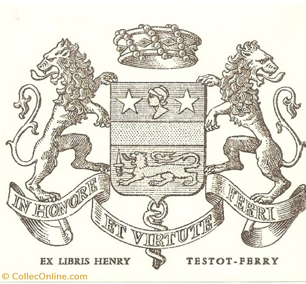 TESTOT-FERRY vieux papiers ex libris testot ferry