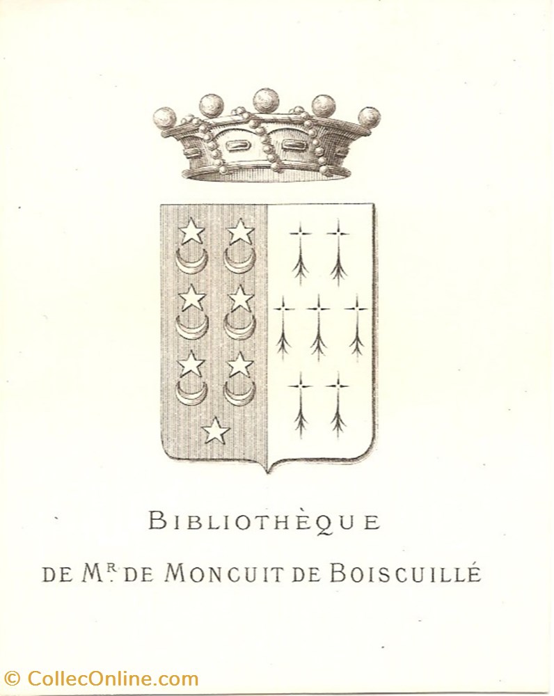 vieux papiers ex libris moncuit de boiscuille